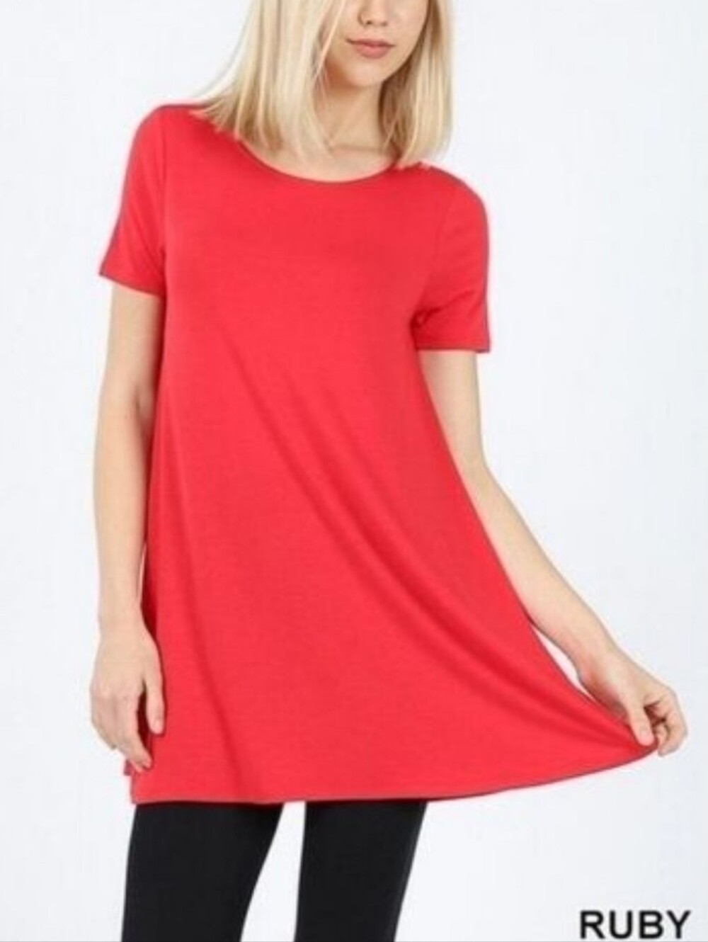 ZENANA Short Sleeve Red color Top Tunic t-shirt Size Medium NWT